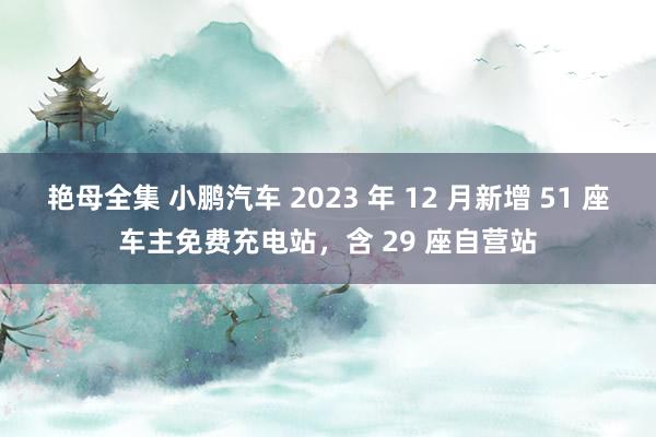 艳母全集 小鹏汽车 2023 年 12 月新增 51 座车主